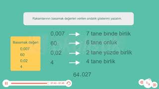 Okulistik  5 Sınıf  Matematik  Ondalık Gösterimde Tam Kısım ve Ondalık Kısım [upl. by Tory273]