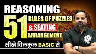 51 RULE OF PUZZLE AND SEATING ARRANGEMENT  SEATING ARRANGEMENT REASONING TRICKS  BY MODI SIR [upl. by Onileba]