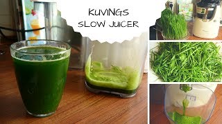 Grüne Gräser entsaften mit dem Kuvings slow juicer [upl. by Eimiaj]