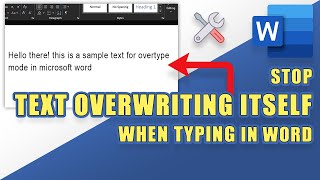 How to Stop Text from Overwriting Itself When Typing in WORD [upl. by Selinski]