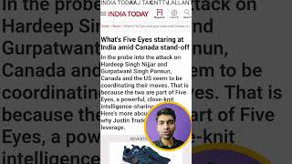 Five eyes group pressure india over canada india issue fiveeyes canada [upl. by Attecnoc897]