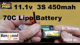 Zop Power 111v 3S 450mah 70C Lipo Battery review [upl. by Anneyehc]