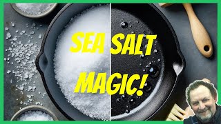 How To Remove Old STICKY GREASE From A Cast Iron Skillet [upl. by Ecaroh]