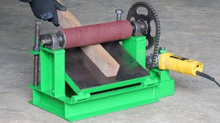 How To Make A Simple Drum Sander Using Angle Grinder  Homemade Diy Thickness Drum Sander  DIY [upl. by Etteuqram94]