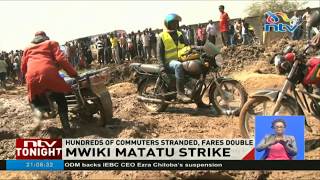 Mwiki PSV operators hold demonstrations over shoddy construction on MwikiKasarani road [upl. by Melton]