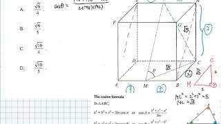 HKCEE II 2010 MC Q48 3D cosine formula [upl. by Gerome731]