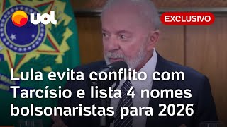 Lula evita conflito com Tarcísio e lista 4 bolsonaristas para 2026 Zema Caiado e Ratinho Júnior [upl. by Elbas]