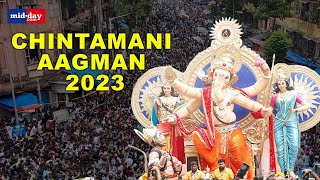 Ganesh Chaturthi 2023 Witness The Aagman Sohla Of Gigantic Chinchpokli Cha Chintamani [upl. by Nikos108]