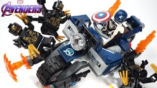 Lego Avengers Endgame Captain America Outriders Attack Stop Motion Build review 2019 set 76123 [upl. by Asirrac]