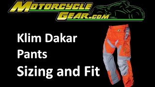 Klim Dakar Pants Sizing and Fit Guide [upl. by Rubi]