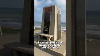 Fifth Engineer Special Brigade Monument sits on the bluff above Omaha Beach ww2history heroes [upl. by Aiak]