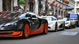 Supercars in Paris  Veyron Zonda Cinque Agera R and many more [upl. by Koal]