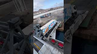 Truck 🛻 Boarding the Ferry ⛴️  Direction Tenerife spain grancanaria travel canaryislands [upl. by Osborne]