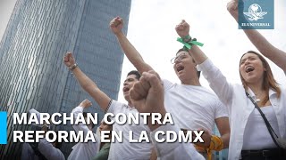 Así se vivió la marcha de estudiantes y trabajadores del PJ contra la reforma judicial en CDMX [upl. by Rifkin]