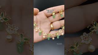 Lightweight beads necklace set gold goldjewellery beads shortvideo shorts goldcollections [upl. by Einyaj394]