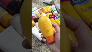 ratings of few sunscreen ☀️  rating sunscreenforallskintypes sunscreens viral trendingshorts [upl. by Noffihc]