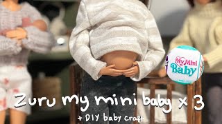 Barbie  Zuru my mini baby 5 surprise ball Unboxing plus craft Barbie doll Aesthetic Ken Role play [upl. by Anytsyrk]