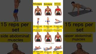 biceps triceps and abdominal workout tips Home workout daily homeexercise triceps chest shorts [upl. by Lunneta207]