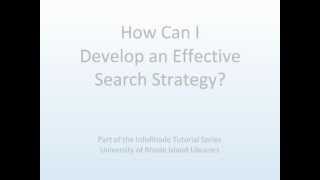 How Do I Develop an Effective Search Strategy [upl. by Adi416]