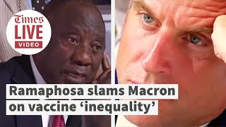 Ramaphosa criticises Macron amp West for treating Africans as beggars [upl. by Ahsropal]