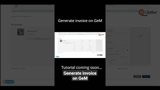 Generate invoice on GeM  GeM invoice generate  GeM Invoice Process gem gemtutorial gemportal [upl. by Nawud]