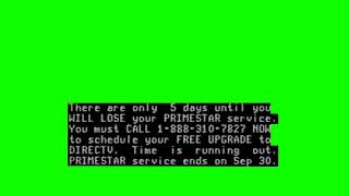 PrimeStar Expiration Notice Green Screen [upl. by Eerized]