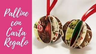 Tutorial Palline di Natale con Carta da Regalo ENG SUBS  DIY Christmas balls with wrapping paper [upl. by Alaik]