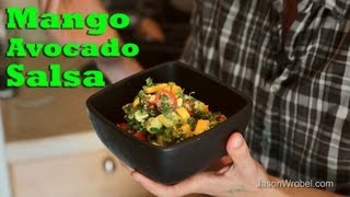 Mango Avocado Salsa Organic Raw Vegan Recipe [upl. by Aleihs586]