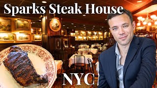 Eating at Sparks Steak House Best Steak in NYC at a Former Mob Spot [upl. by Hadihahs249]