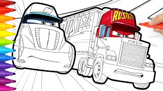 CARS 3 Mack Hauler vs Gale Beaufort Jackson Storms Hauler Drawing and Coloring Pages  Tim Tim TV [upl. by Eileme47]