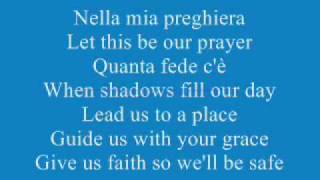 Celine Dion ft Andrea Bocelli The Prayer Lyrics [upl. by Karlene37]