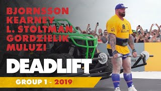 Björnsson Kearney L Stoltman Gordzielik Muluzi 2019  DEADLIFT HOLD  Worlds Strongest Man [upl. by Savory]