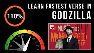 Learn Eminems Fastest Verse In Godzilla Slowed Down  Scrolling Lyrics  GodzillaChallenge [upl. by Wahlstrom]