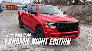 2022 Ram 1500 Laramie Night Edition Crew Cab  Walkaround Review  900 StLaurent Blvd Ottawa ON [upl. by Aninad]