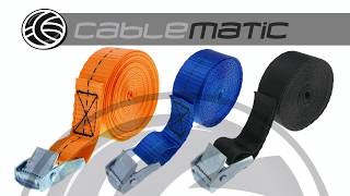 Correa de sujeción con hebilla 25 mm 250 kg  distribuido por CABLEMATIC ® [upl. by Adnamahs]