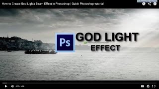 How to Create God Lights Beam Effect in Photoshop  Quick Photoshop tutorial [upl. by Akerdnuhs]