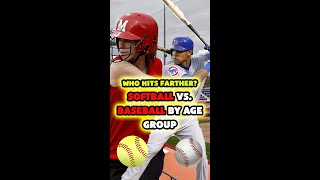 Who Hits Farther Softball vs Baseball by Age Group [upl. by Ennelram]