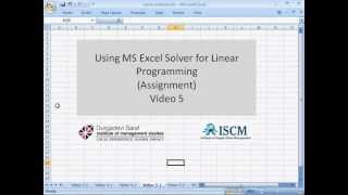 Assignment Model with Excel Solver [upl. by Ahsap]