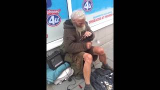 Homeless man playing the spoons [upl. by Aicul108]