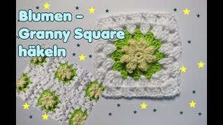 Blumen Granny Square für Kissen Decke Babydecke [upl. by Westfall244]