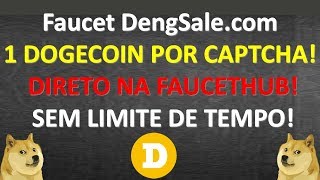 Faucet Pagando 1 dogecoin por Captcha direto na FaucetHub sem limite de tempo [upl. by Aliakam]