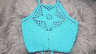 top tejido a crochettop con estrella tejido a crochet [upl. by Fredel]