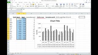 EXCEL INTRO 10 CHARTS 3 PROFIT AND LOSS CHART [upl. by Anatlus]