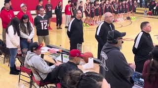 Jamen Kingbird singing the flag song before the Kelliher Northome Mustangs vs Red Lake Warriors 🔥 [upl. by Cronin]