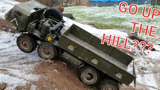 HG P803 HEMTT 8x8 in snow and mud RC Oshkosh Army Military Truck truck trial offroad [upl. by Alrich574]