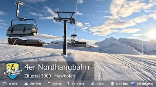 Nordhangbahn Ski Lift Full Ride 🚡 Mayrhofen Zillertal 3000  Built by Doppelmayr in 1995 [upl. by Town]