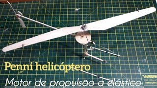 como fazer helicóptero com motor de propulsão a elástico  construção completa [upl. by Lida]