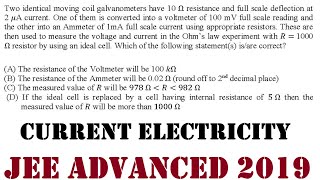 jee advanced 2019 paper 1 q 12 Two identical moving coil galvanometers have 10 Ω resistance and full [upl. by Anileh165]