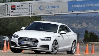 Audi A5 Coupé 2016  Maniobra de esquiva moose test y eslalon  km77com [upl. by Ssew]