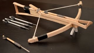 How to Make an Awesome Mini Toothpick CROSSBOW 🏹 [upl. by Zehcnas943]